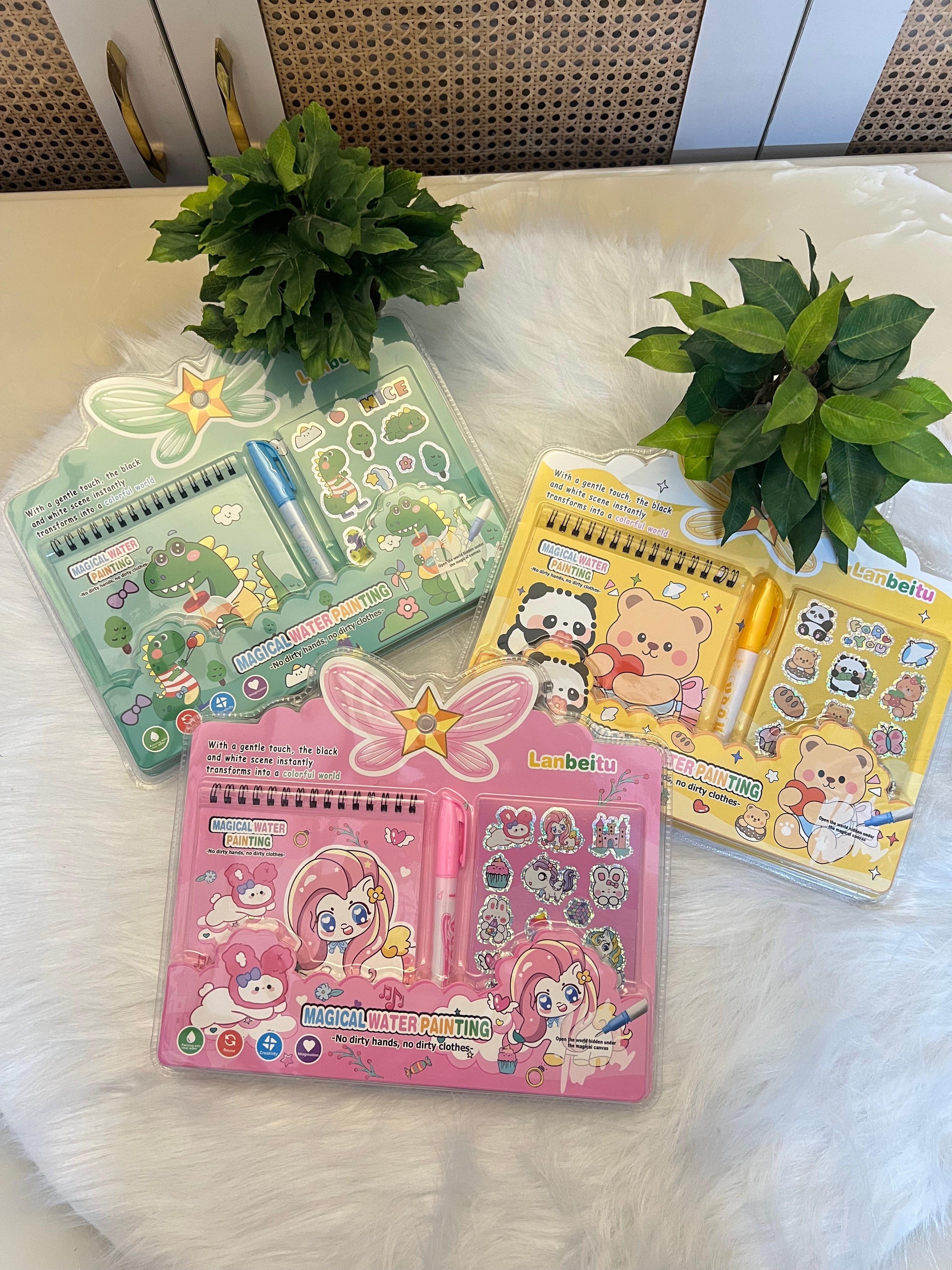 Watercoloring plus sticker set