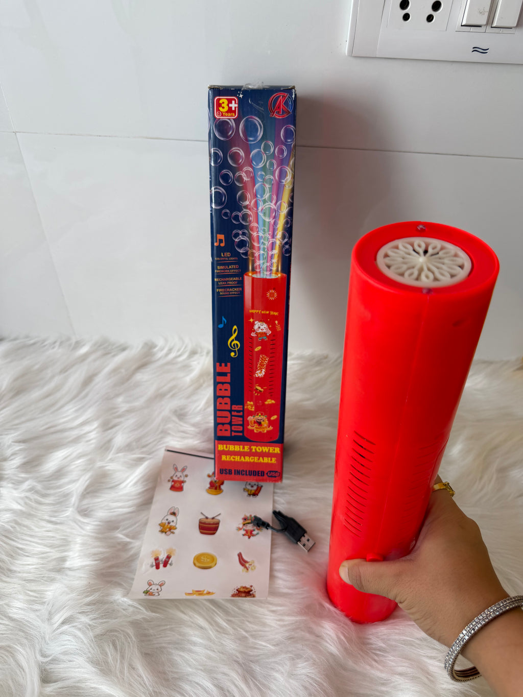 Tower light and sound bubble gun