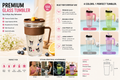Premium Glass Tumbler with Handle & Straw | 550ML Reusable Drinking Cup | Stylish Leakproof Glass Mug for Juice, Iced Coffee, Smoothies & Daily Hydration