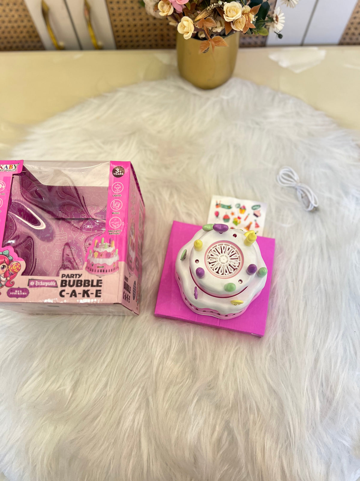 Birthday cake musical + bubble toy