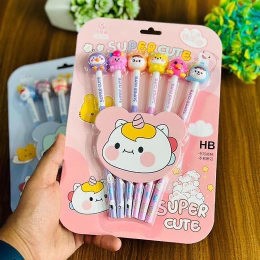 Pencil with eraser set