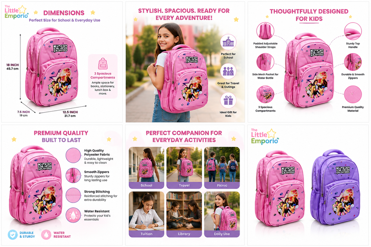 K pop demon hunters 18 inch school bag
