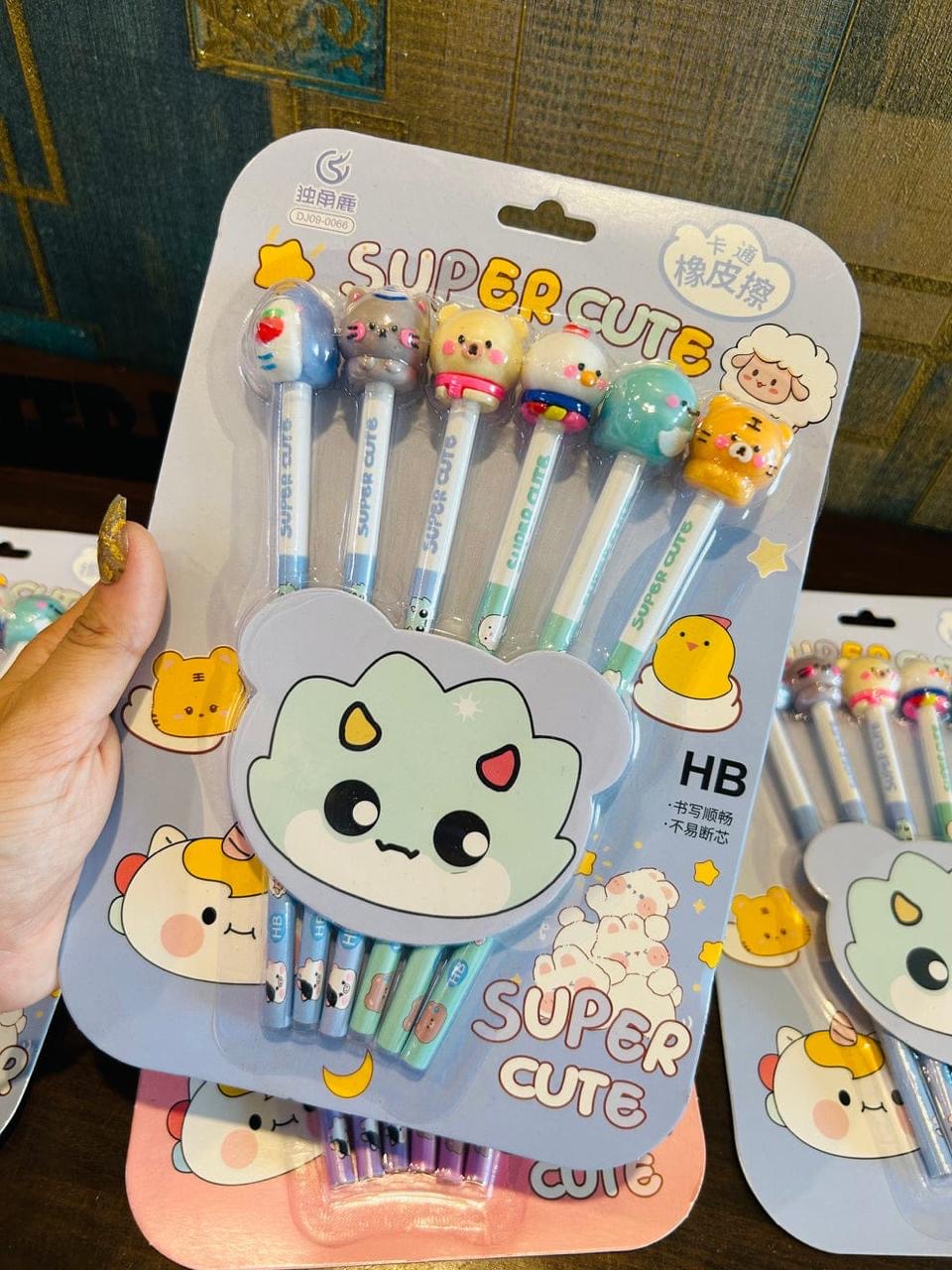 Pencil with eraser set