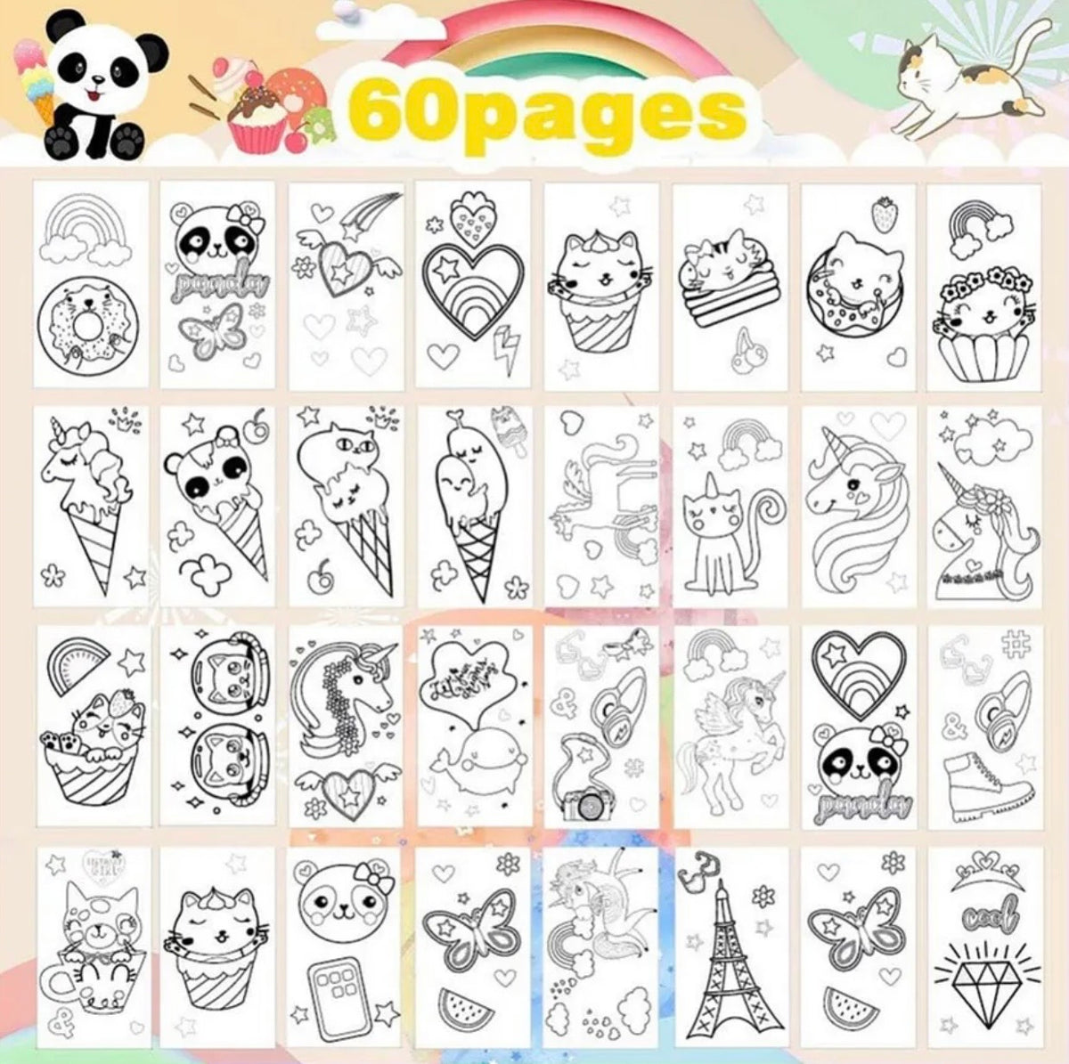 Colouring book, scratch book with pencil colours