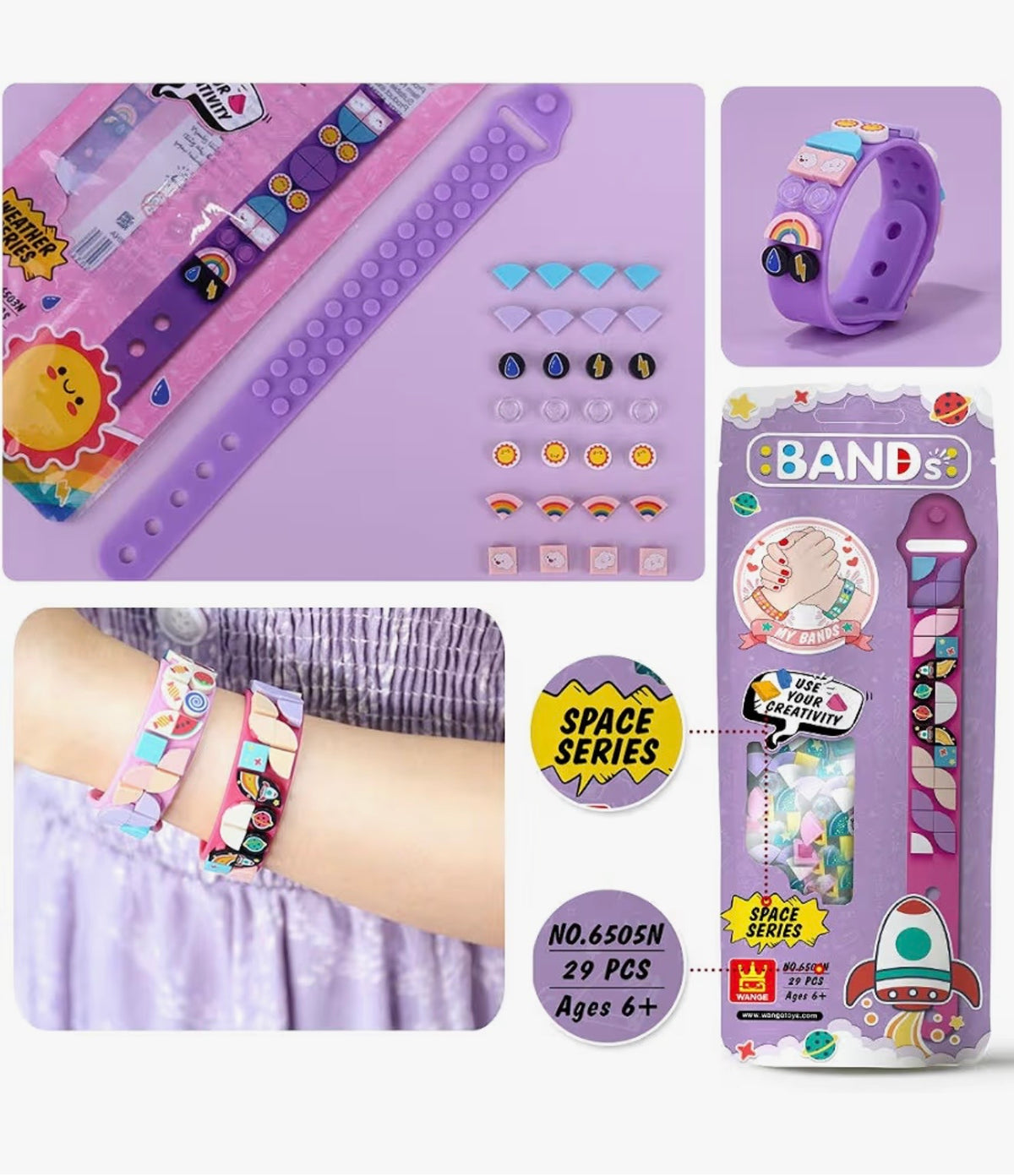 Pack of 6 lego dots band, friendship band rakhi