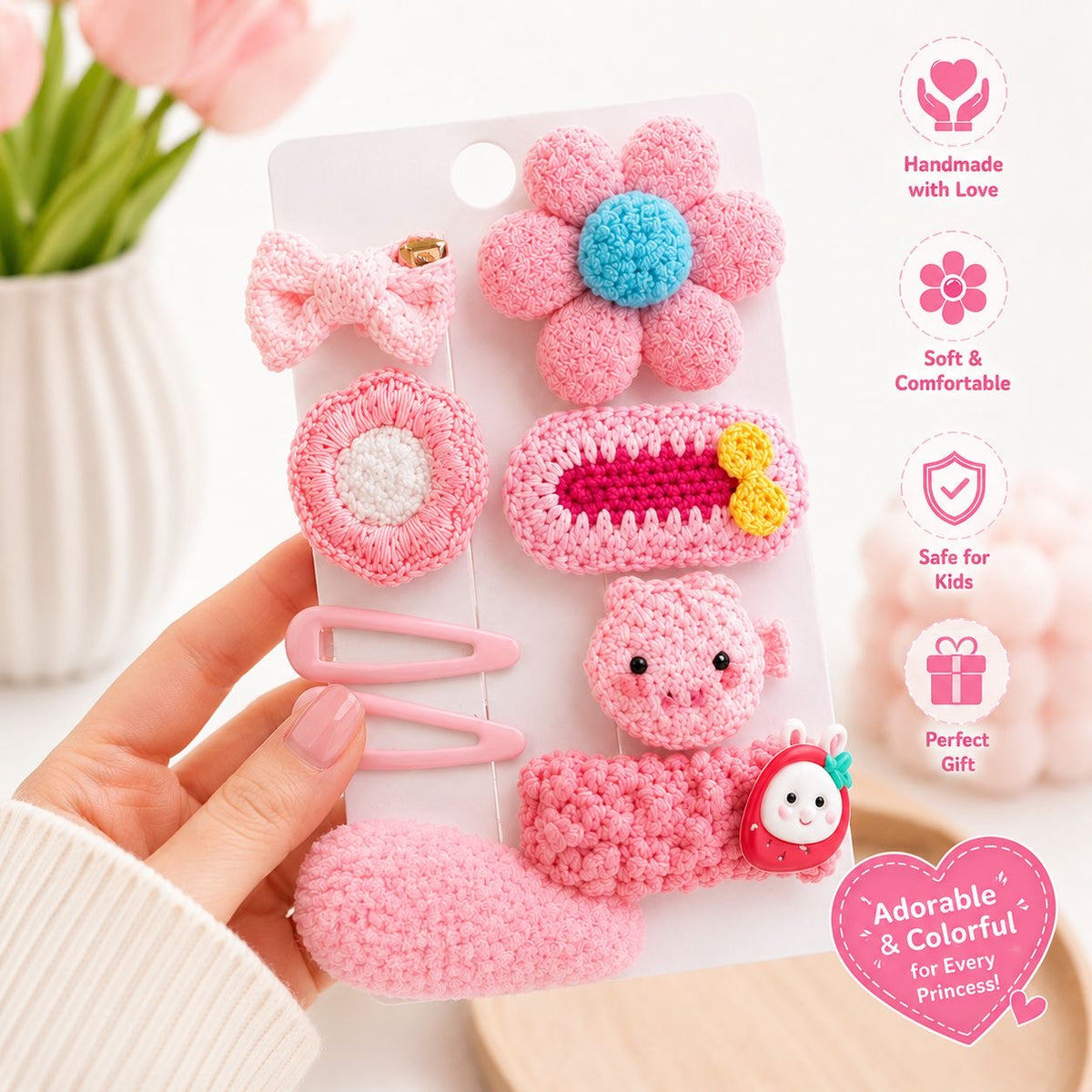 Crochet hair clips