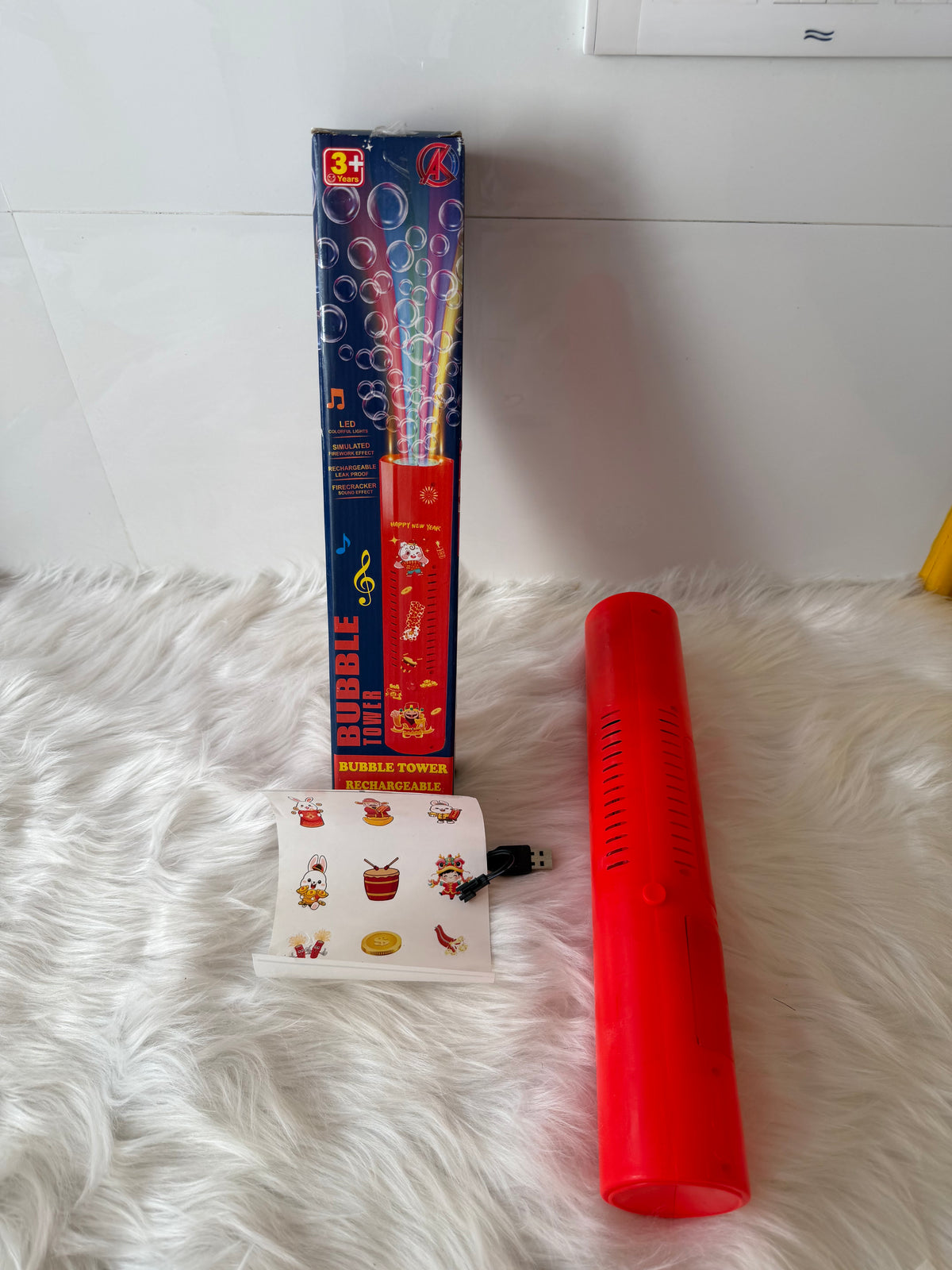 Tower light and sound bubble gun