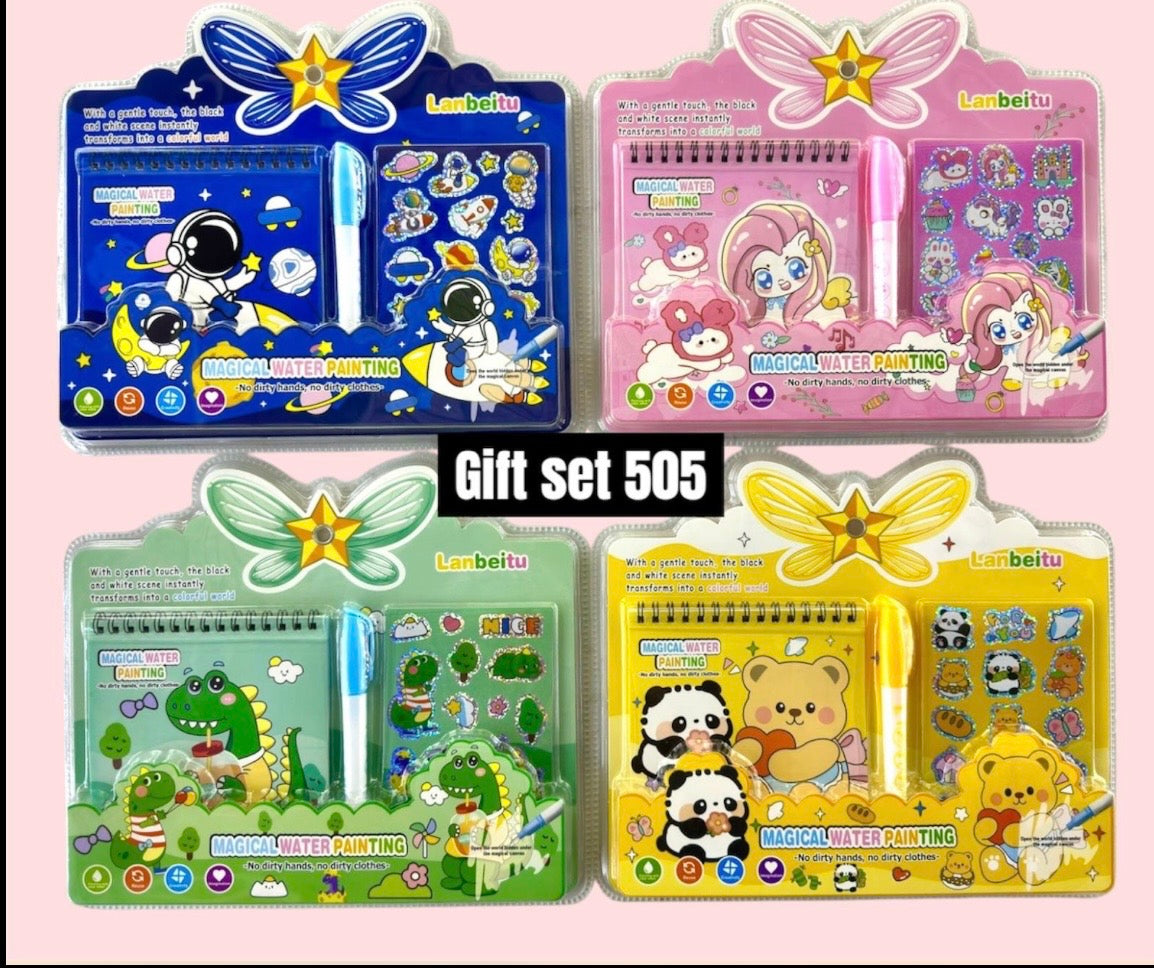 Watercoloring plus sticker set
