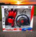 Racing car with steering wheel remote