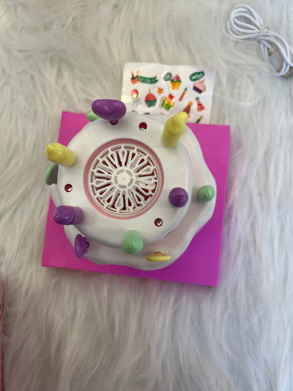 Birthday cake musical + bubble toy