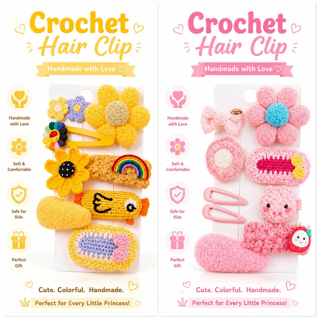 Crochet hair clips