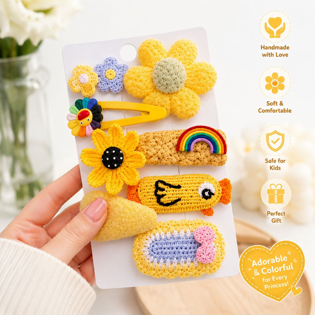 Crochet hair clips