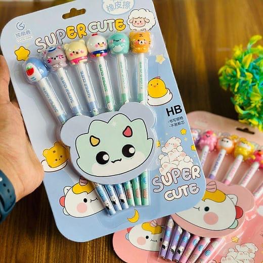 Pencil with eraser set