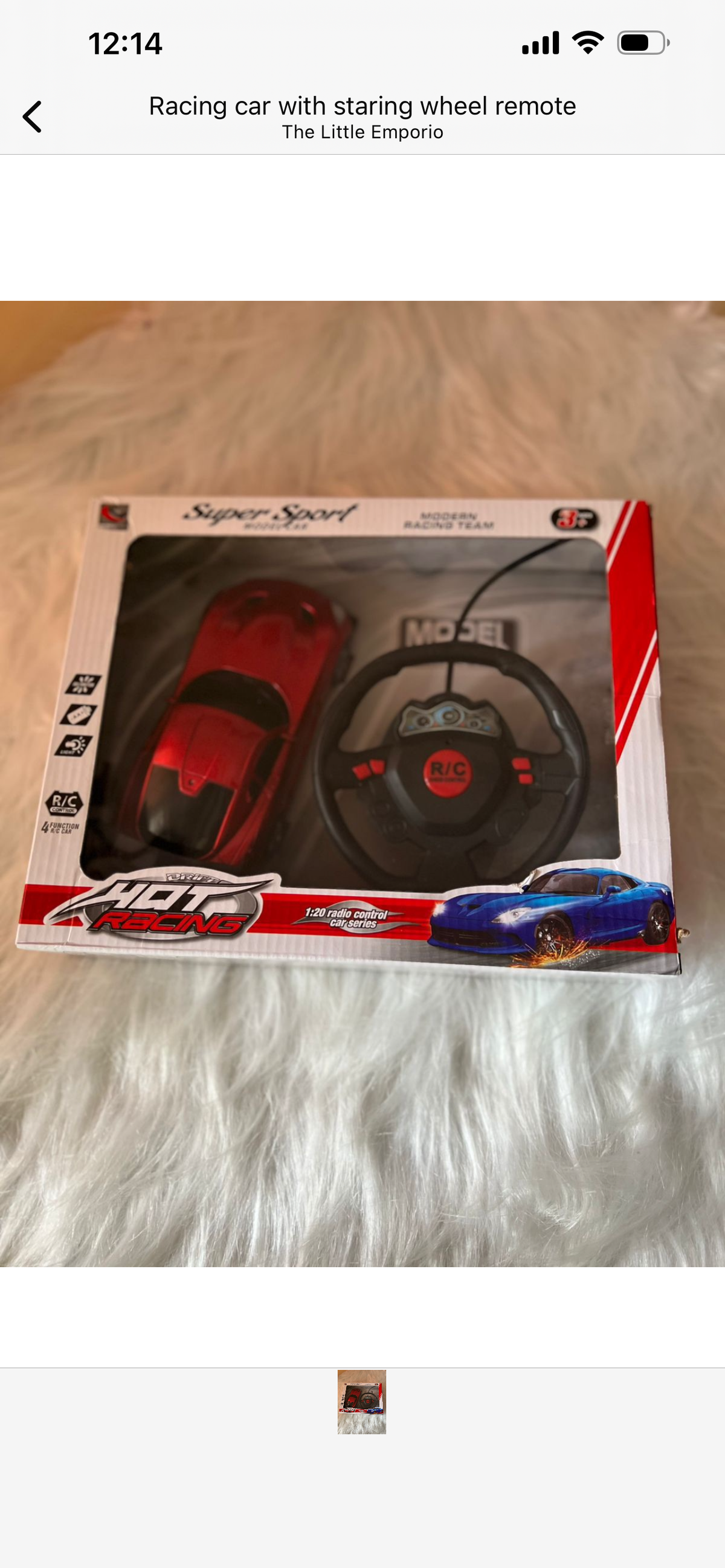 Racing car with steering wheel remote